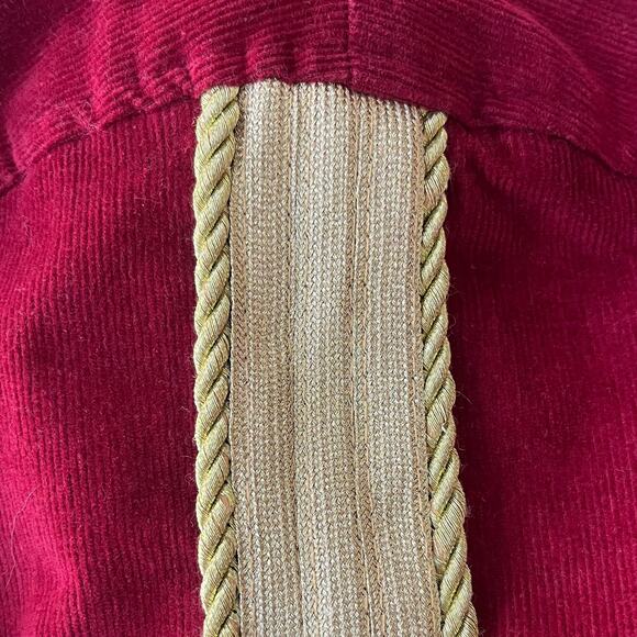 Embellish NYC Red Corduroy Varsity Jacket Full Zip Embroidered Men Small - Picture 4 of 11